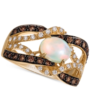 image of Le Vian Chocolatier Neopolitan Opal (3/4 ct. t.w.) & Diamond (5/8 ct. t.w.) in 14k Gold
