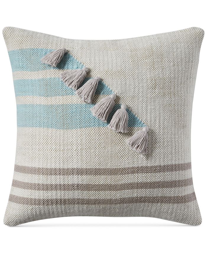 Lucky Brand CLOSEOUT! Stripe Tassel 18" x 18" Decorative Pillow, Created for Macy's Macy's