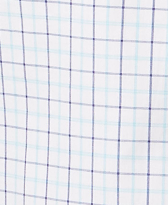 Club Room Men's Classic/Regular Fit Outline Tattersall Short Sleeve