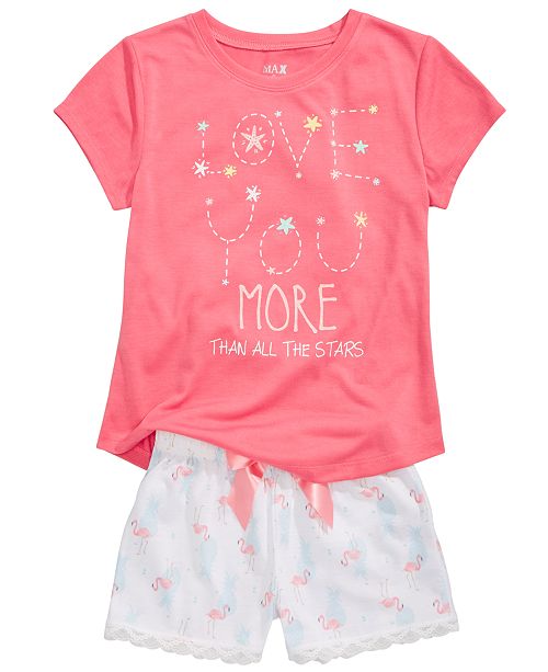 Max Olivia Pajama Tops Shorts Pants Little Big Girls