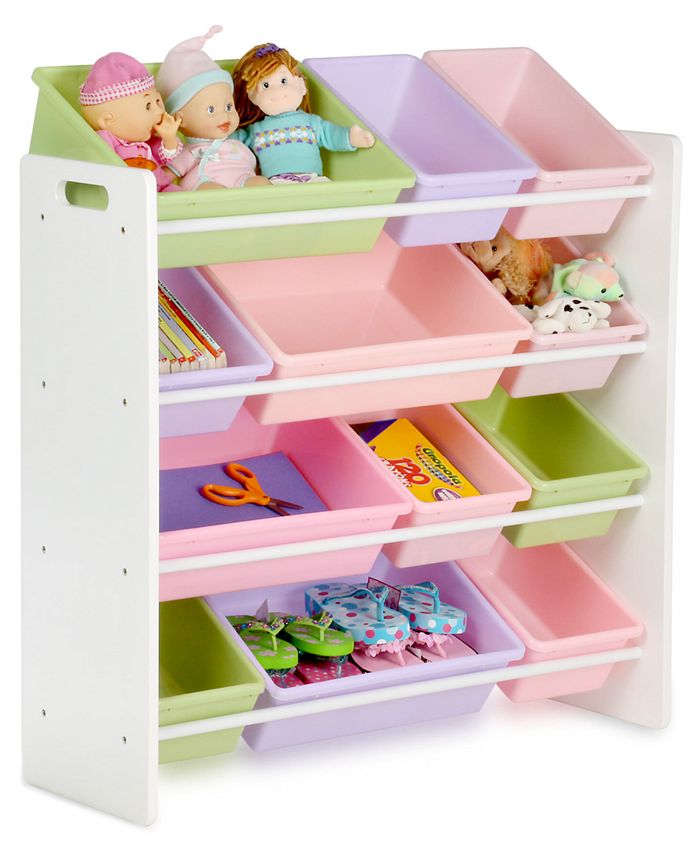 Honey Can Do - Kids Toy Room Organizer with Totes, 12 Bins