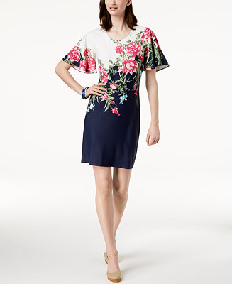 Charter Club Petite Flutter-Sleeve Dress, Created for Macy's - Macy's