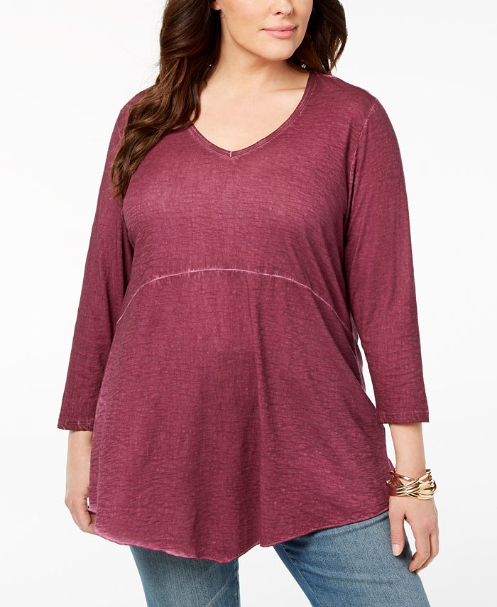 Style & Co Plus Size Washed Handkerchief-Hem Top, Created for Macy's ...