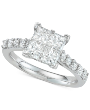 Diamond Princess Engagement Ring (2 ct tw) in 14k White Gold