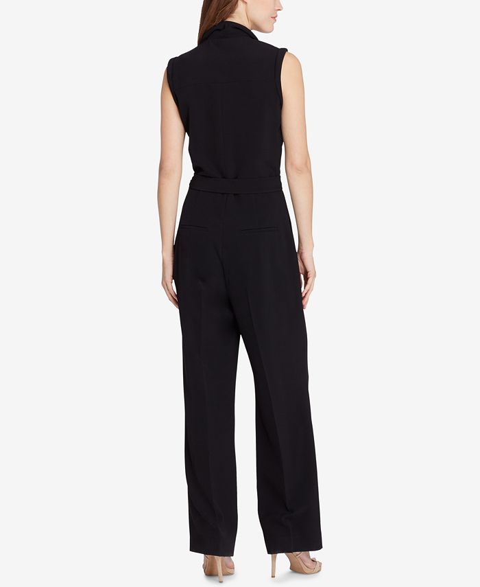 Tahari ASL Belted LapelCollar Jumpsuit Macy's