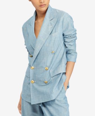 Polo Ralph Lauren Chambray Cotton Blazer - Macy's