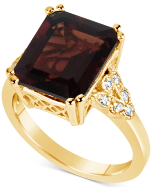 image of Rhodolite Garnet (8 ct. t.w.) & Diamond (1/10 ct. t.w.) Ring in 14k Gold