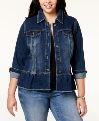 peplum denim jacket plus size