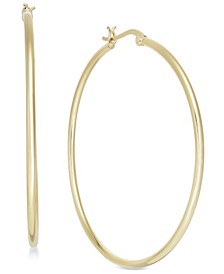 Large Gold Plated Polished Large Hoop Earrings 