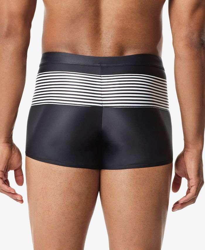 Speedo Men's Stripe Splice Square Leg Swim Trunks Macy's