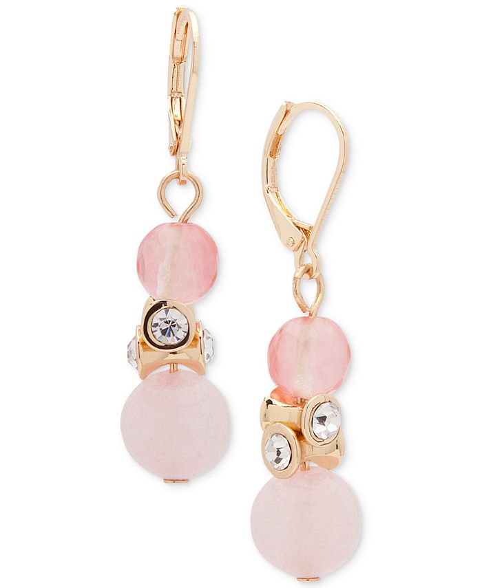 Anne Klein GoldTone Crystal & Colored Stone Drop Earrings Macy's