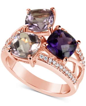 image of Amethyst (4-1/2 ct. t.w.) & Diamond (1/6 ct. t.w.) Ring in 14k Rose Gold