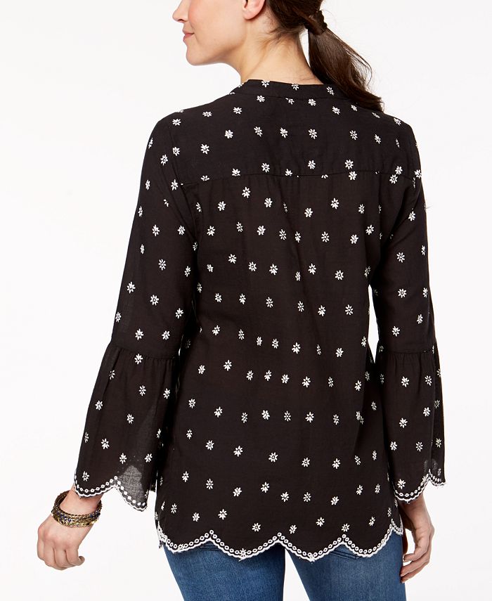 Style & Co Printed Cotton Eyelet Shirt, Created for Macy's Macy's