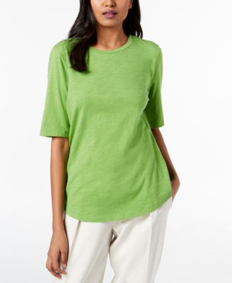 Eileen Fisher - Organic Cotton Elbow-Sleeve T-Shirt