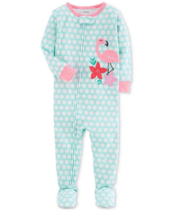 Carter's 1Pc. Flamingo Footed Cotton Pajamas, Baby Girls Macy's