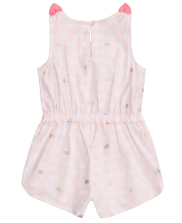 First Impressions Bow-Shoulder Cotton Romper, Baby Girls, Created for ...