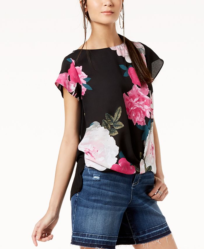 INC International Concepts I.N.C. FloralPrint Knit Top, Created for