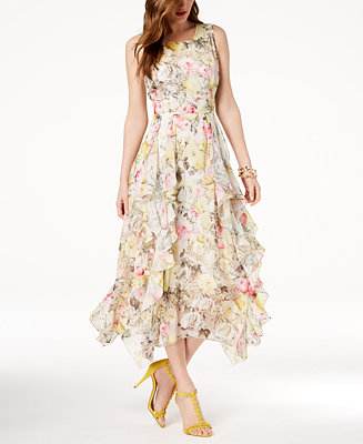 INC International Concepts I.N.C. Ruffled Lace-Trim Maxi Dress, Created for Macy&#39;s - Dresses ...