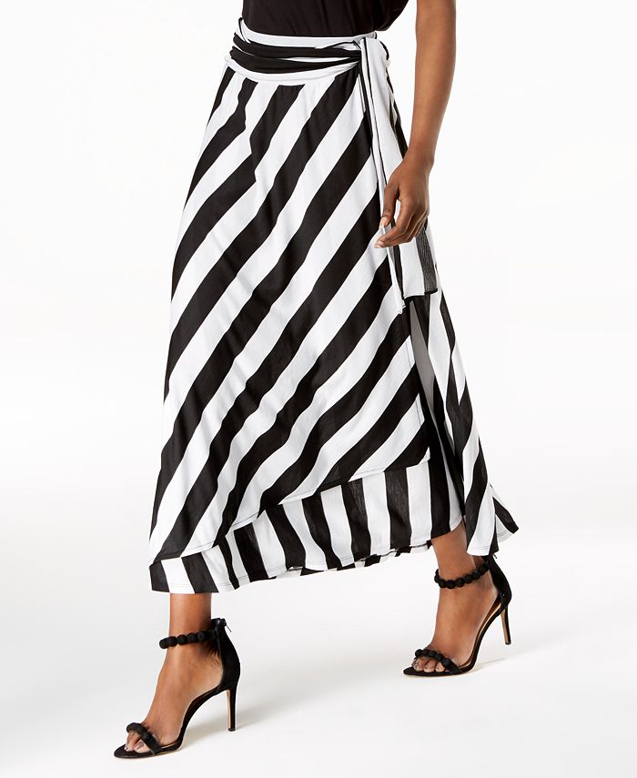 INC International Concepts I.N.C. Striped Wrap-Tie Maxi Skirt, Created ...