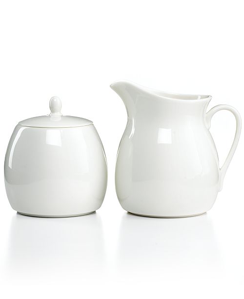 Martha Stewart Collection Whiteware Sugar And Creamer Set