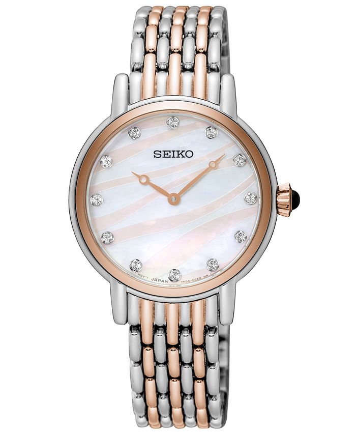 Seiko women's crystal online stainless steel watch