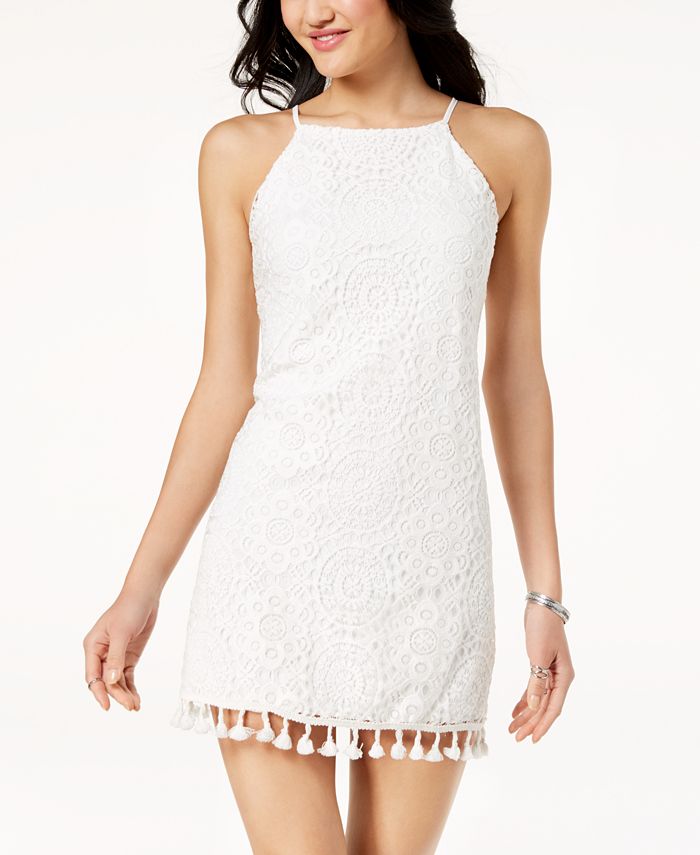 Speechless Juniors' Lace Pom Pom Dress Macy's