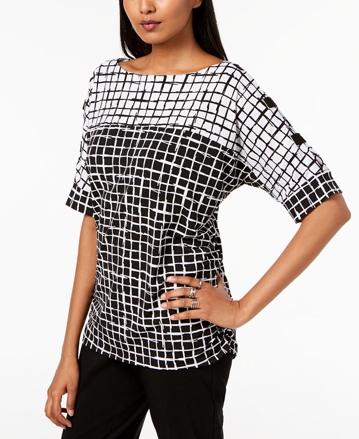 JM Collection Petite Printed ColdShoulder Tunic, Created for Macy's