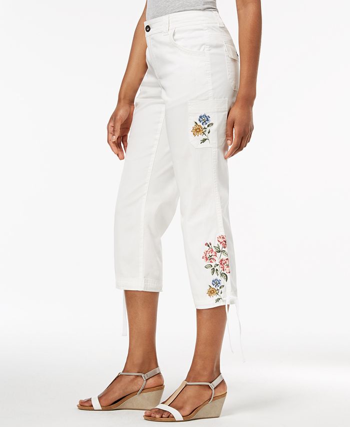 Style & Co Embroidered Capri Pants, Created for Macy's - Macy's