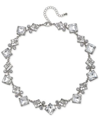 Jewel Badgley Mischka - Silver-Tone Crystal Collar Necklace, 16" + 3" extender