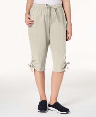 Karen Scott - Petite Cotton Ruched Skimmer Shorts