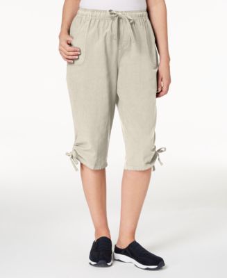 Karen Scott Petite Cotton Ruched Skimmer Shorts, Created for Macy's ...