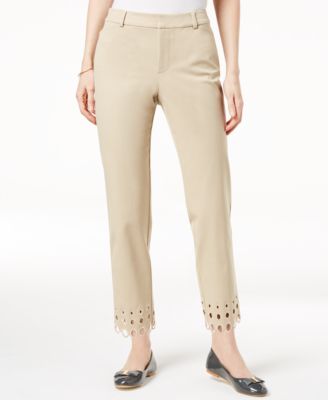 Charter Club - Scalloped-Hem Cropped Pants