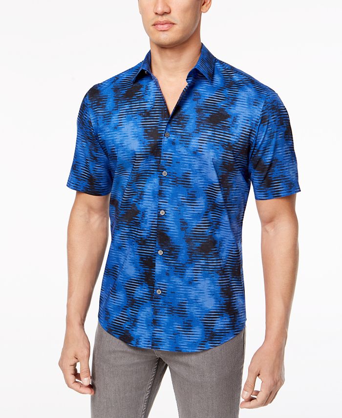 Alfani Men's Geo Cloud-Print Shirt, Created for Macy's - Macy's