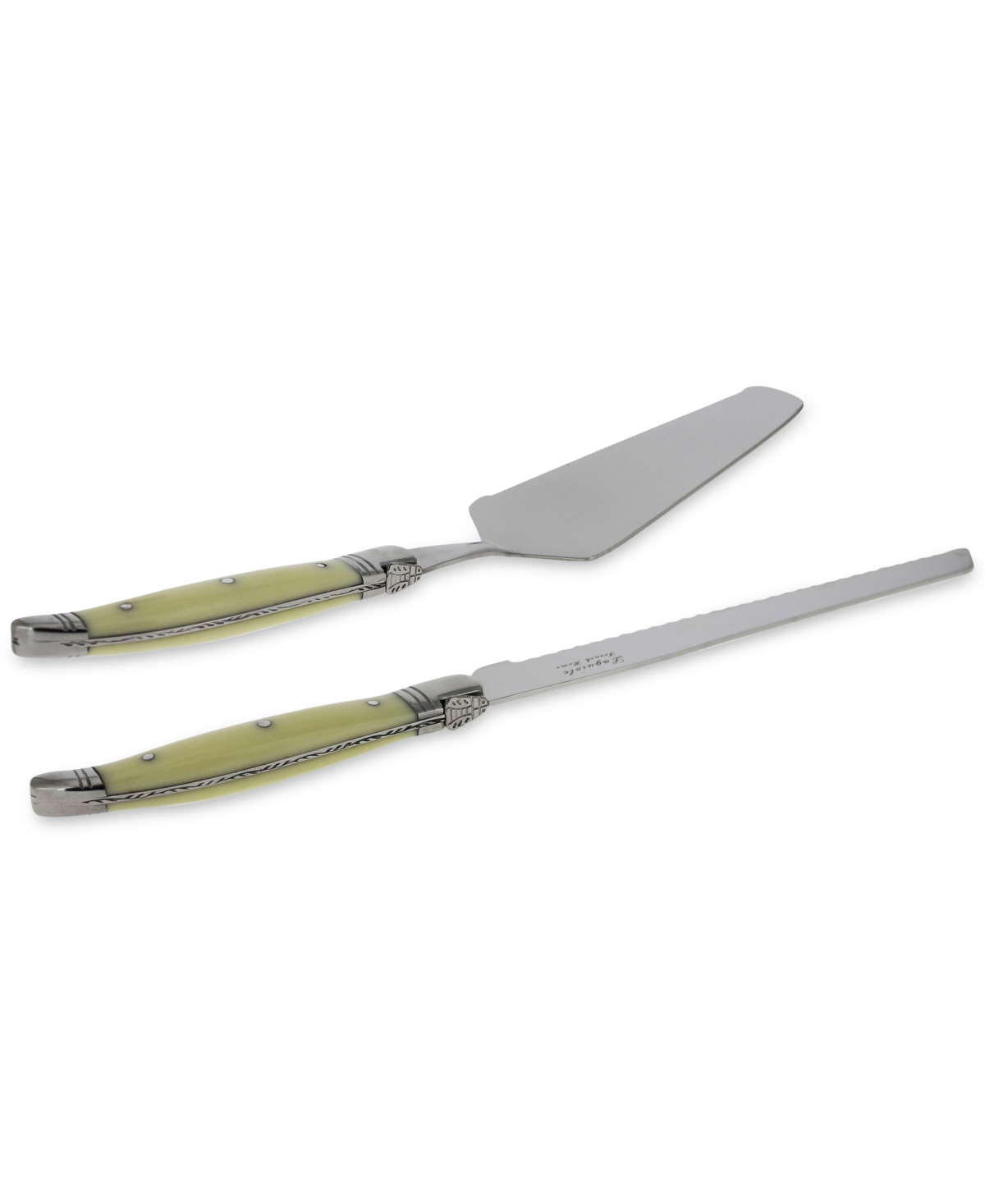 French Home Laguiole FauxConoisseur Cake Slicer and Server Set, 2 Piece. - Ivory