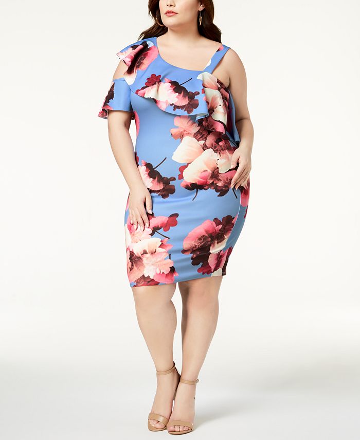 Soprano Trendy Plus Size One-Shoulder Bodycon Dress - Macy's
