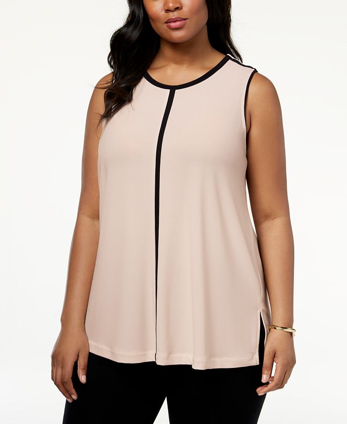 Alfani Plus Size Colorblocked Top, Created for Macy's - Macy's