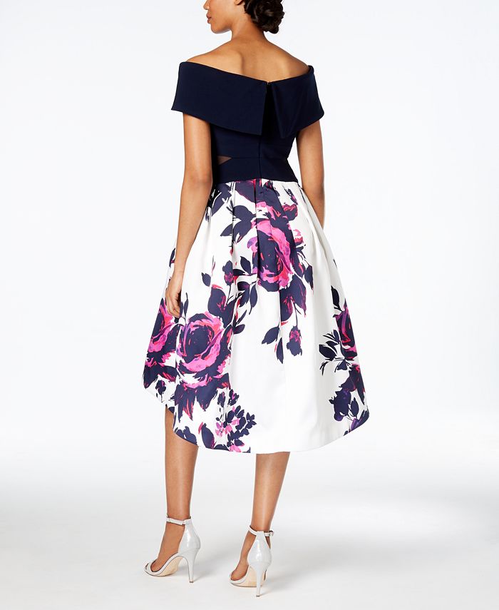 XSCAPE FloralPrint HighLow Dress Macy's