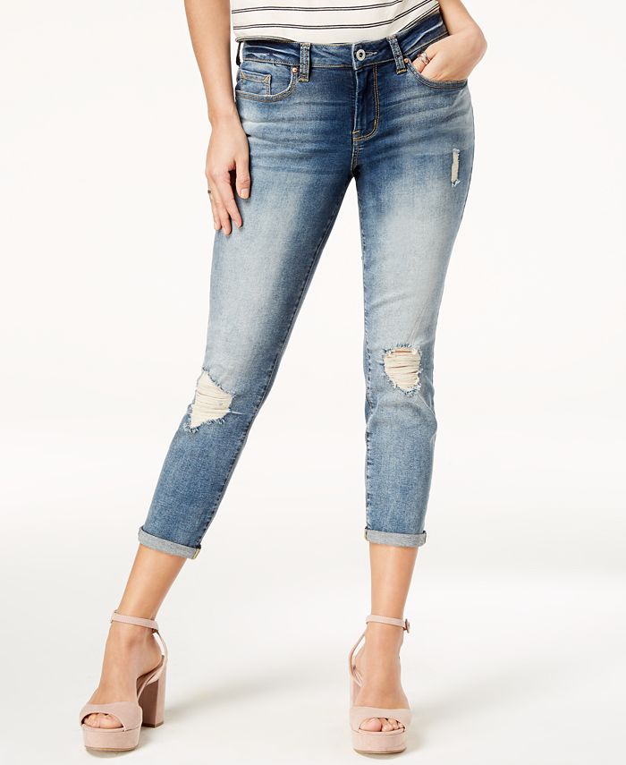Jessica Simpson Juniors' Forever Ripped Cuffed Skinny Ankle Jeans - Macy's