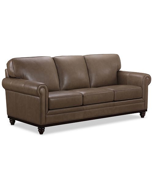martha stewart collection bradyn 89" leather sofa, created for