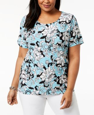 JM Collection Plus Size Jacquard Top, Created for Macy's & Reviews ...