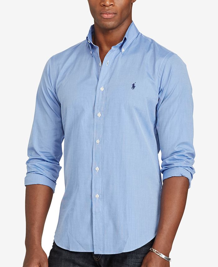 Polo Ralph Lauren Men's Slim Fit Stretch Poplin Shirt & Reviews - Casual  Button-Down Shirts - Men - Macy's