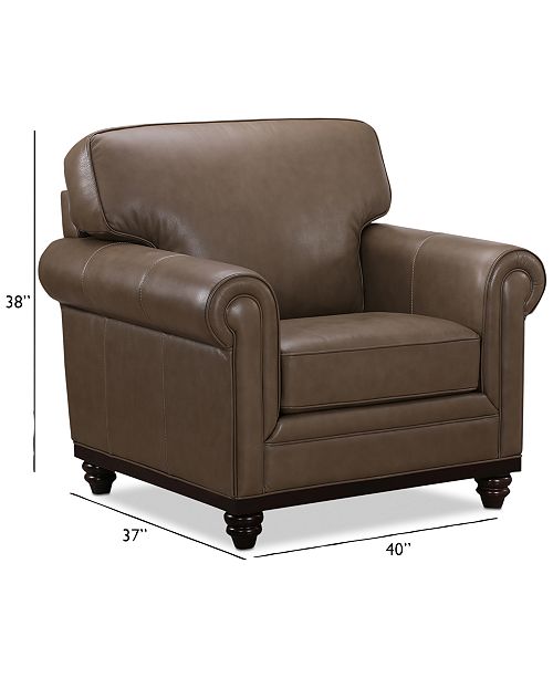Martha Stewart Collection Bradyn Leather 40" Armchair, Created for Macy