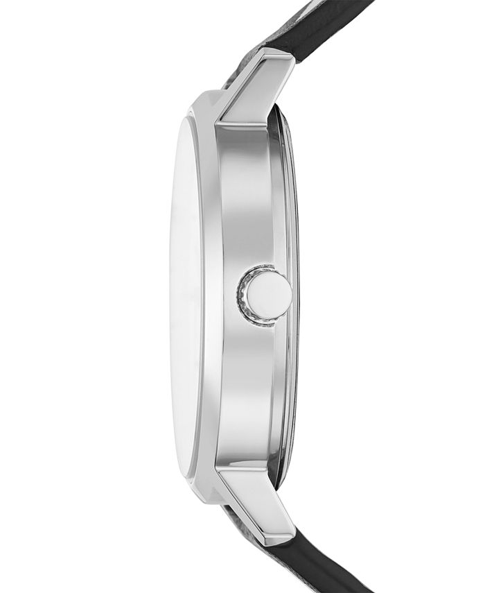 DKNY Women's Modernist Black & White Leather Strap Watch 36mm, Created ...
