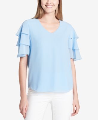 Calvin Klein - Tiered Ruffle-Sleeve Top