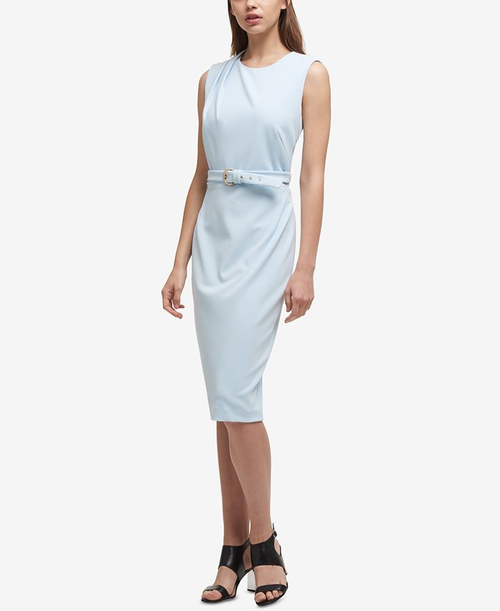 DKNY Belted PleatedShoulder Dress, Created for Macy's Macy's