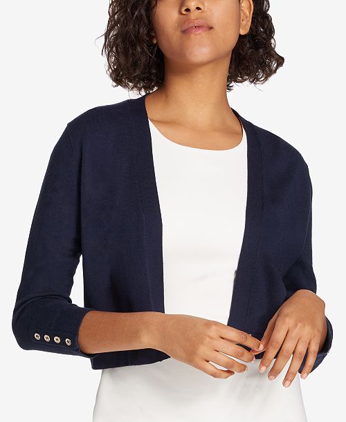 alfani Tommy Hilfiger Women's Button Sleeve 3/4 Sleeve Cardigan Women's Fashion Shoes & Accessories