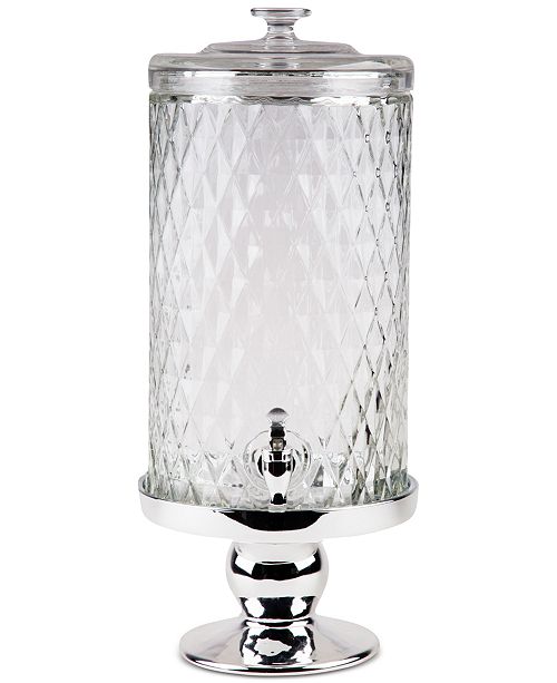 Home Essentials Monaco Diamond 2Gallon Glass Beverage Dispenser