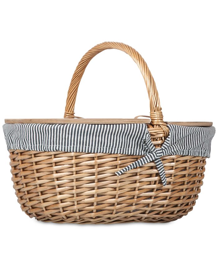 Picnic Time Country Navy & White Striped Picnic Basket Macy's
