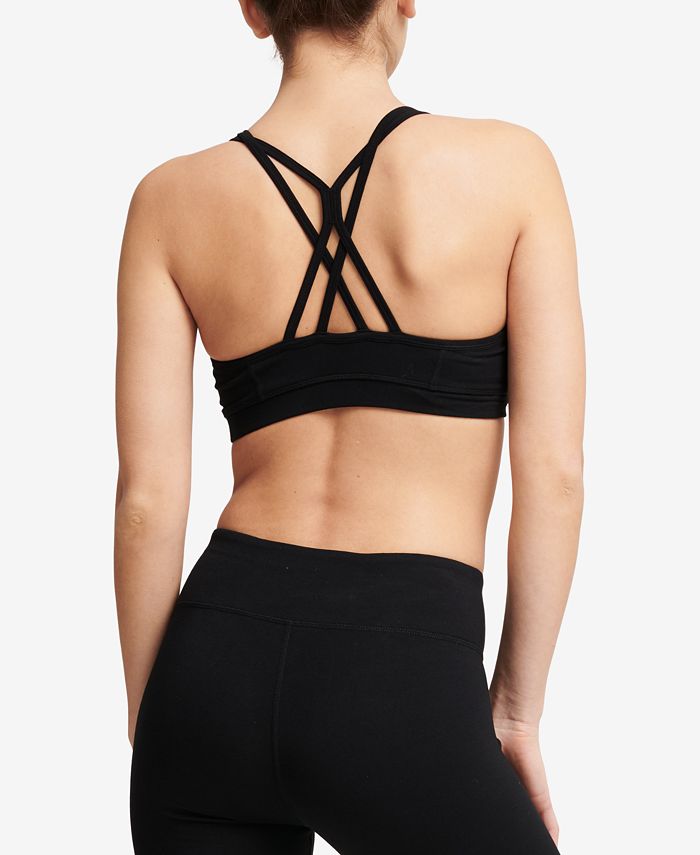 Dkny Sport Logo Low Impact Strappy Back Sports Bra Macys 