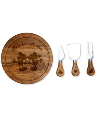 Mickey & Minnie Mouse - 'Acacia Brie' Cheese Board & Tools Set 